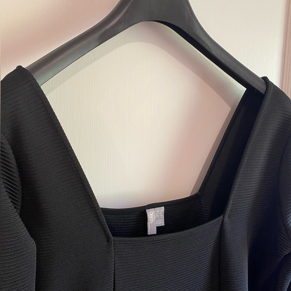 ASOS midi square neck dress w/ long peep sleeves - Picture 2 of 12